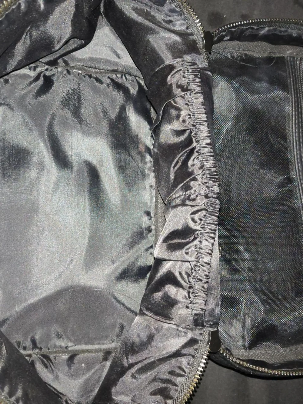 Black Embossed Cosmetic Bag with Pig Charm